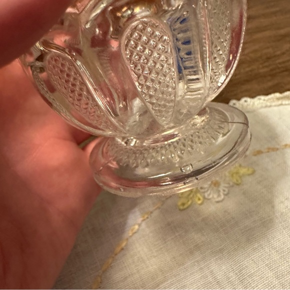 Antique 1900s US Glass EAPG Texas Loops with Stippled Panels Gold Rim Creamer - Picture 7 of 9